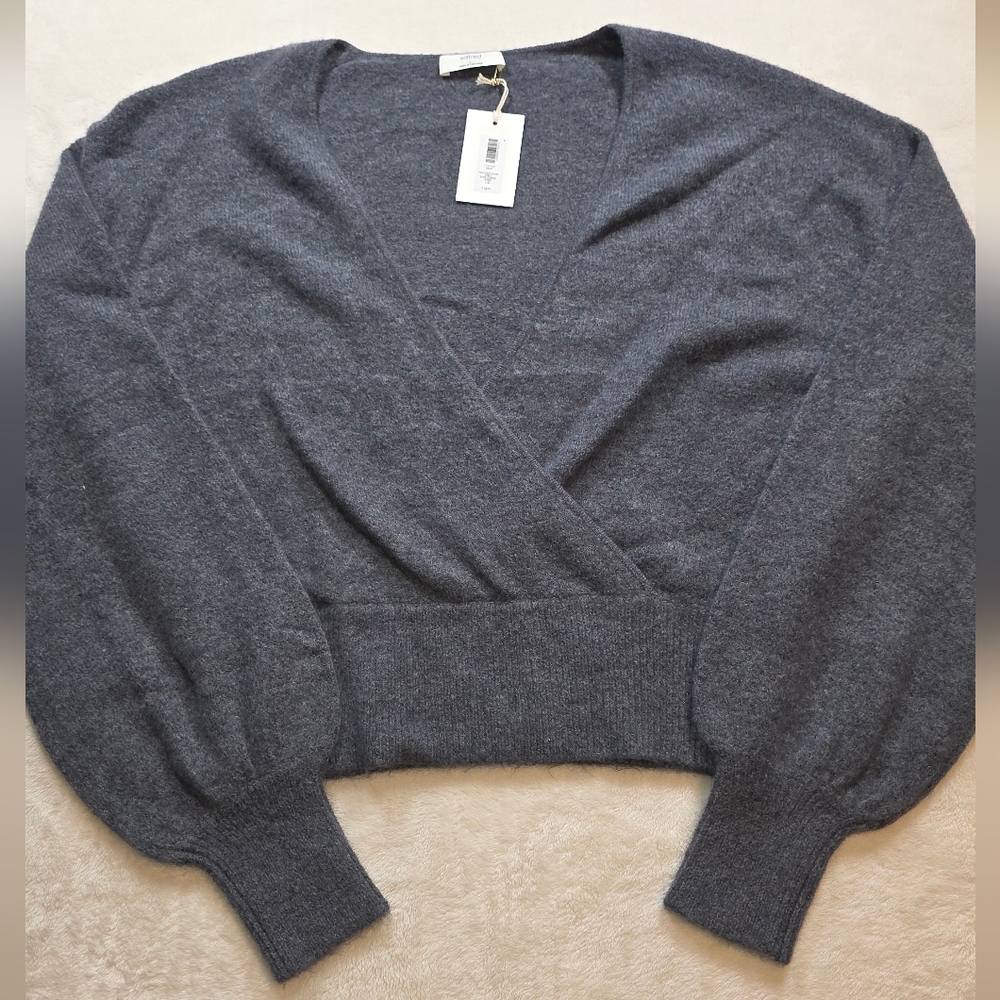 Aritzia Wilfred SoftSpoke Dear Sweater Heather Gray Large NWT $118